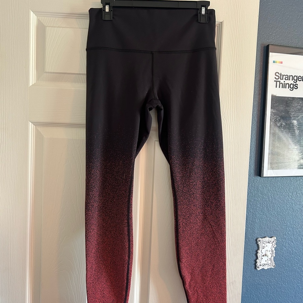 Lululemon Black and Red Ombre Leggings